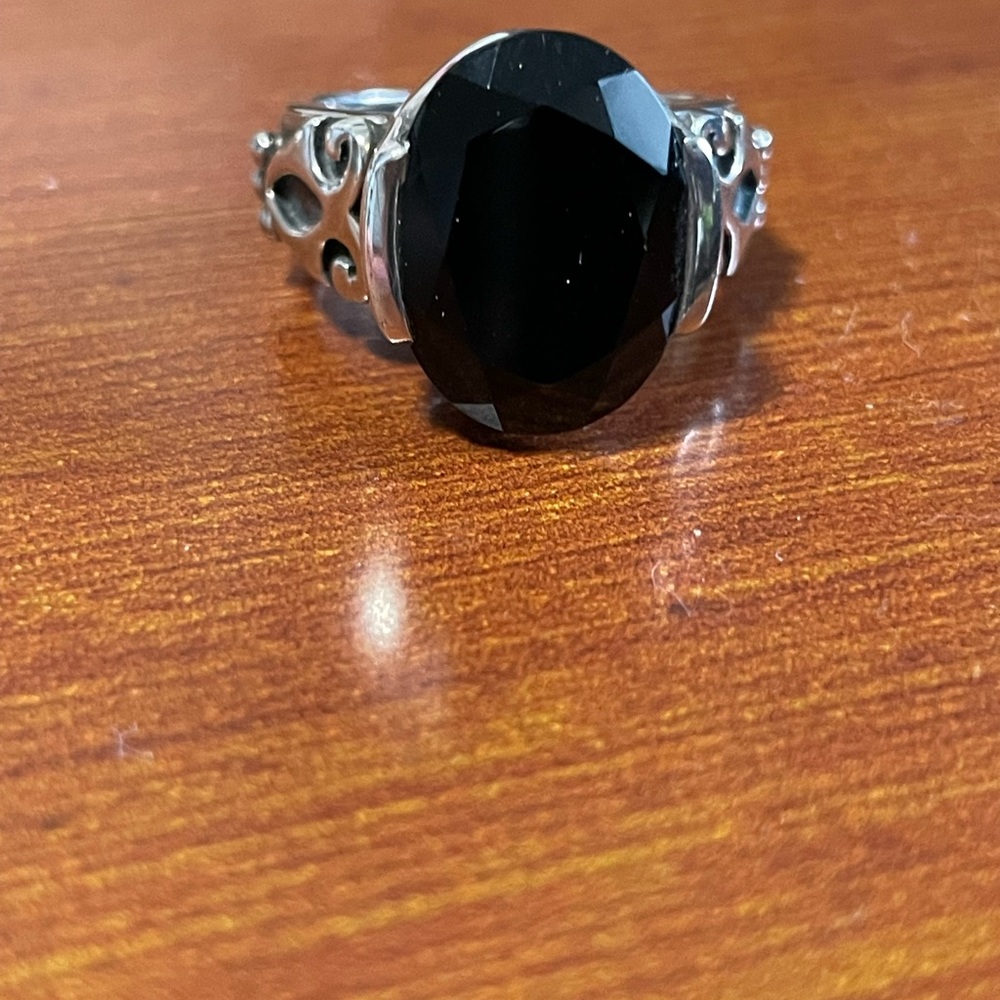 Silpada sterling silver, onyx, ring, oval cut size 7